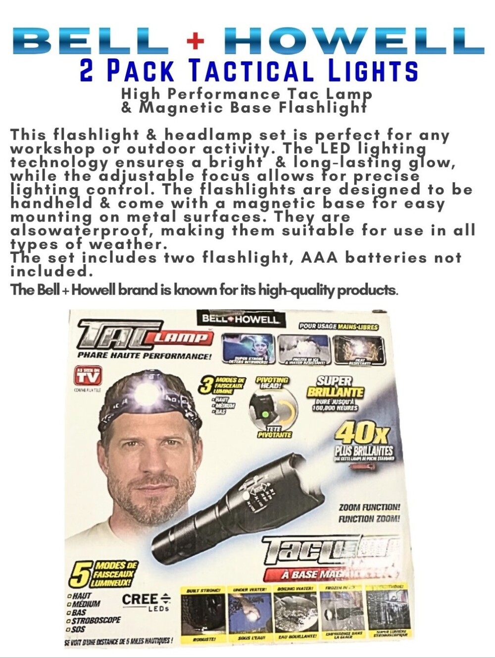 Headgear Vision Tac Lamp & Magnetic Flashlight High Performance Bright New - Picture 2 of 4